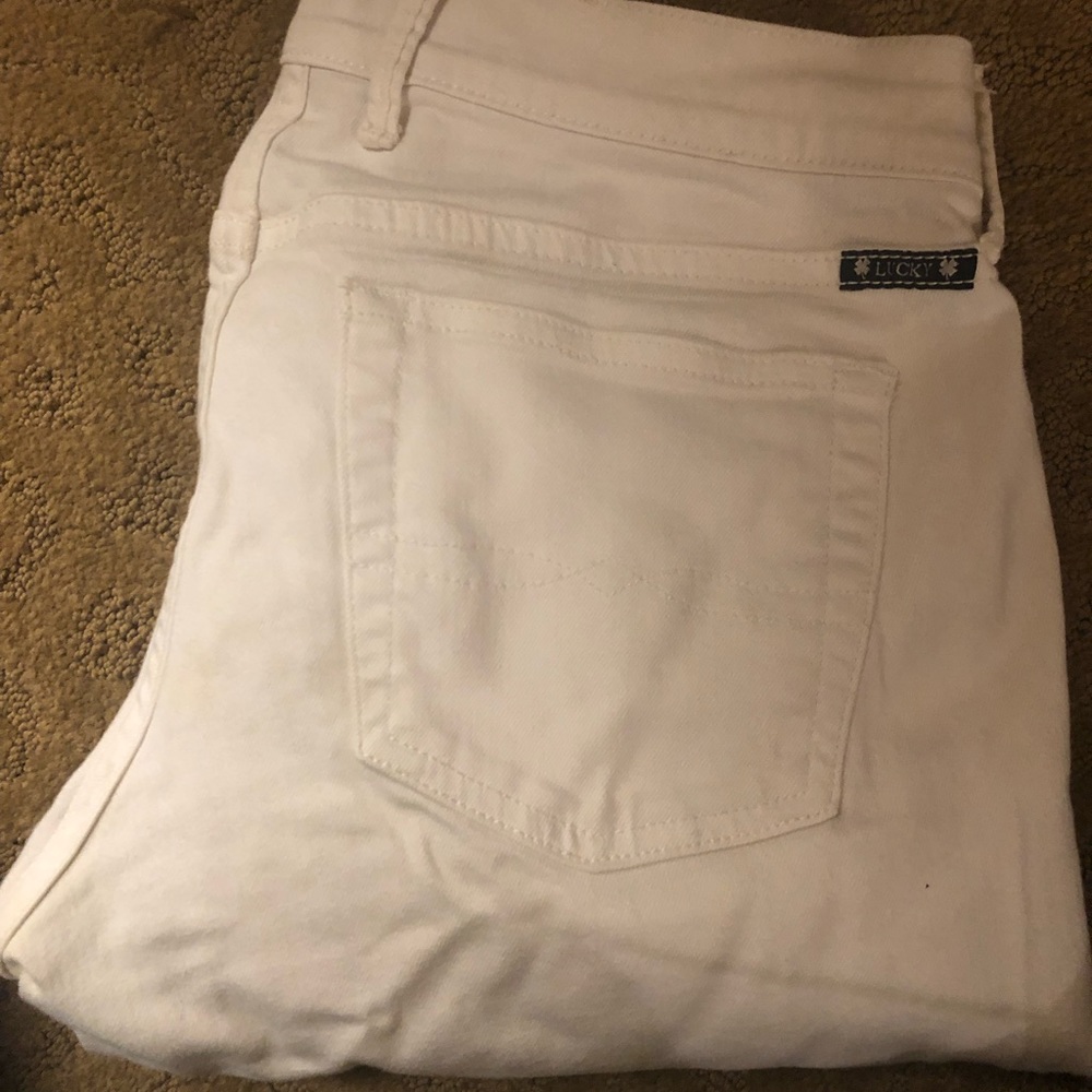 White cropped jean pant